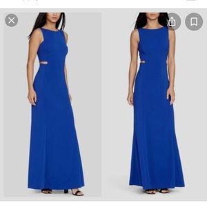 Ralph Lauren Womens Cut Out Crepe Classic Princess Seamed Gown - Royal Blue - 2
